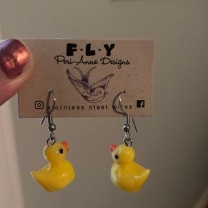 Rubber duck earrings